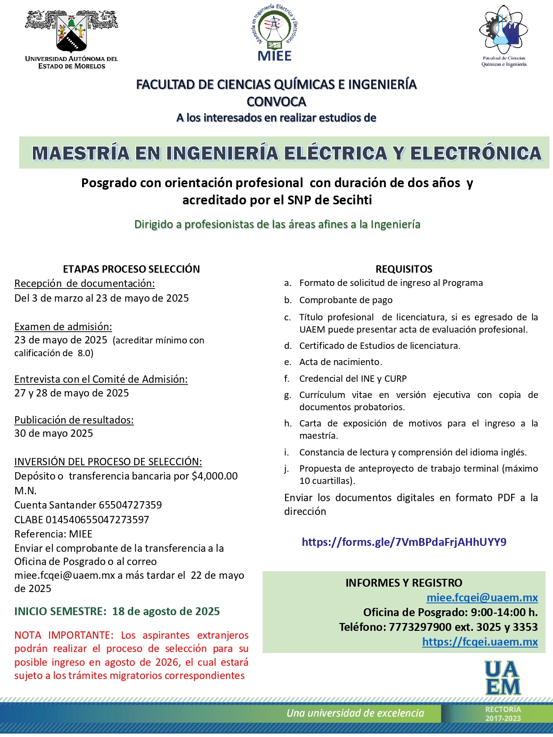 Maestría en Ingeniería Eléctrica y Electrónica