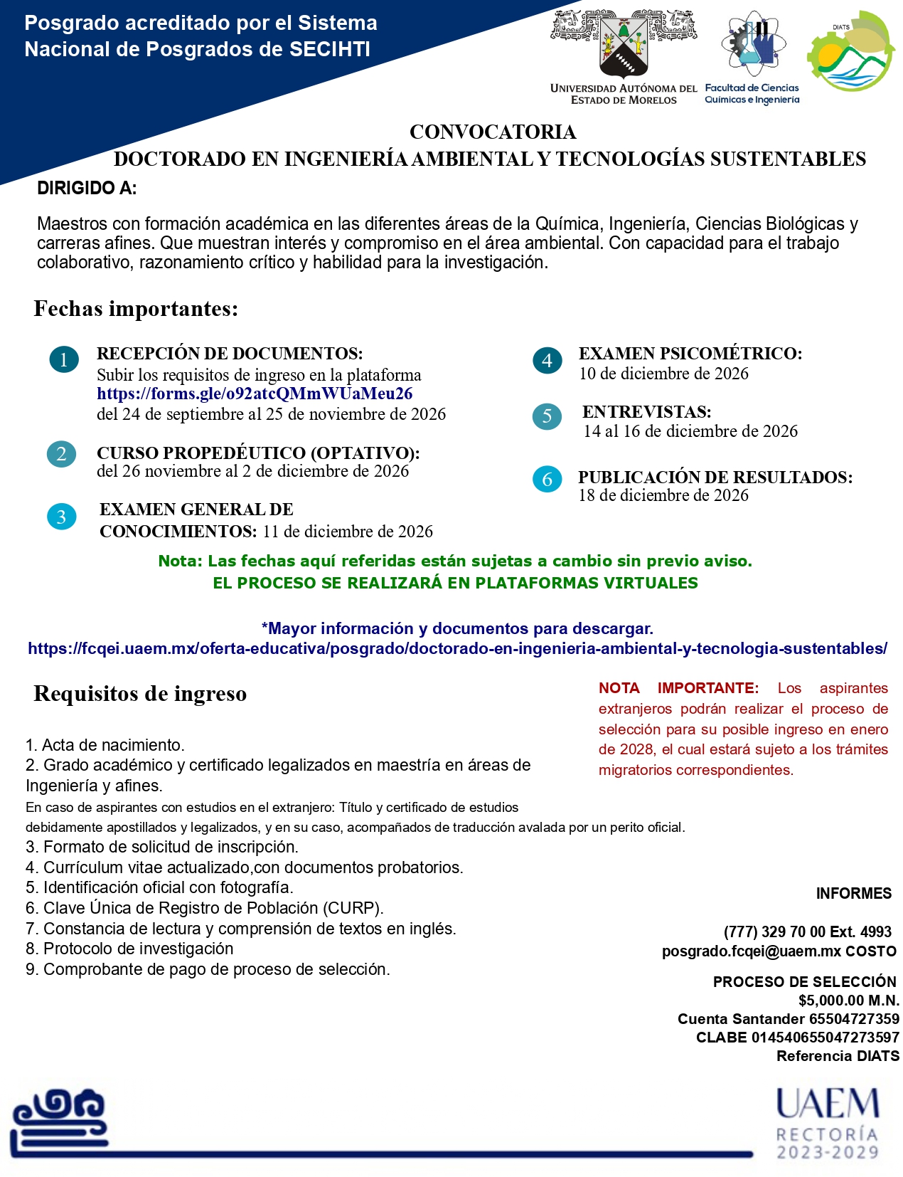 DOCTORADO EN INGENIERÍA AMBIENTAL Y TECNOLOGÍAS SUSTENTABLES